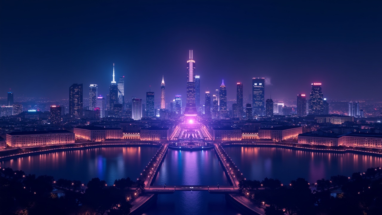 Neon-lit, futuristic Vienna skyline with a central illuminated crypto exchange hub and a MiCA license symbol.