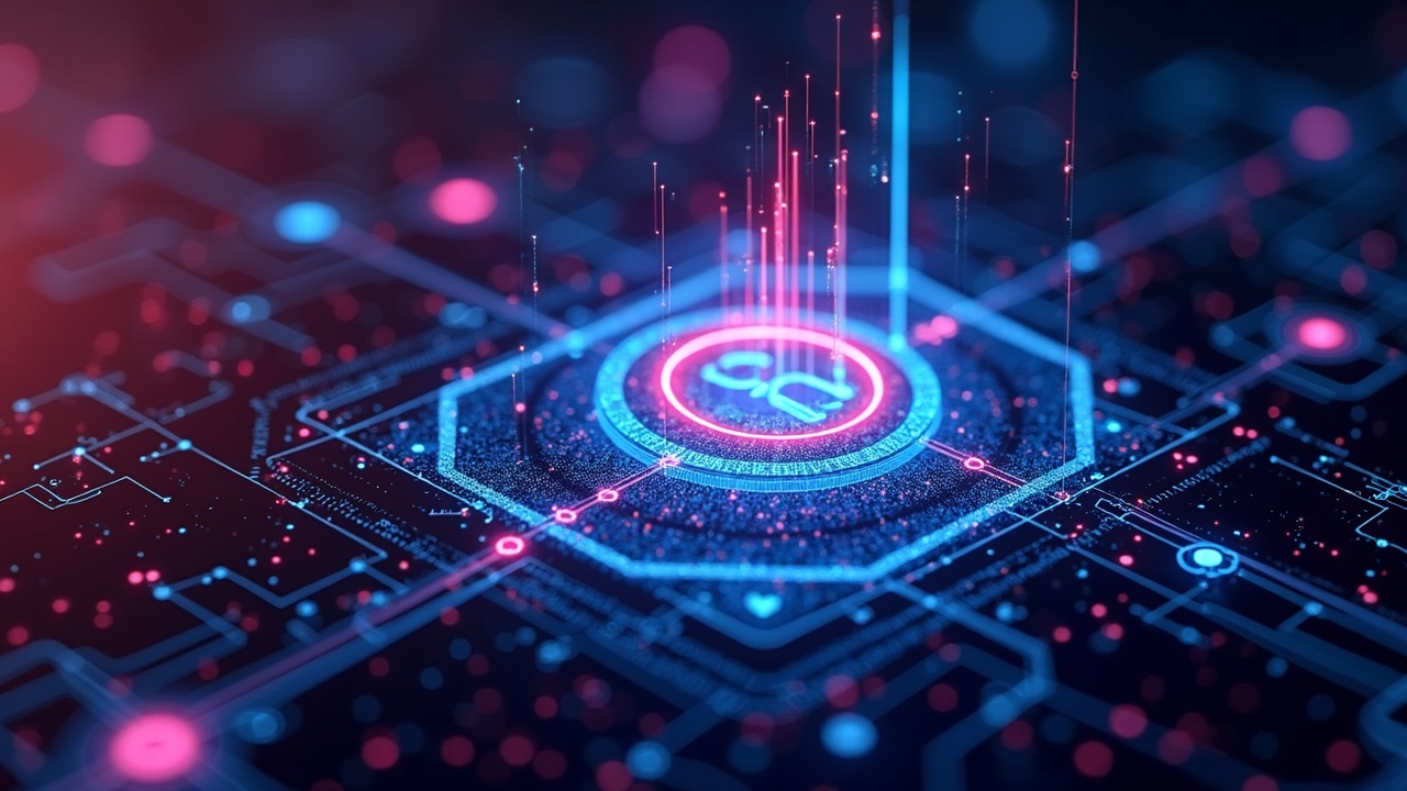 Polymarket neon interface with data streams and regulatory signals, IPO with ICE in a futuristic crypto environment