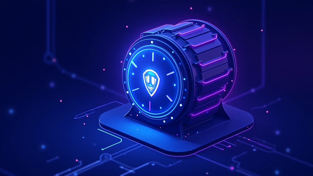 Breached multisig vault with Tornado Cash mixer; neon blue-purple hues, Unleash Protocol emblem, glowing transfer lines.