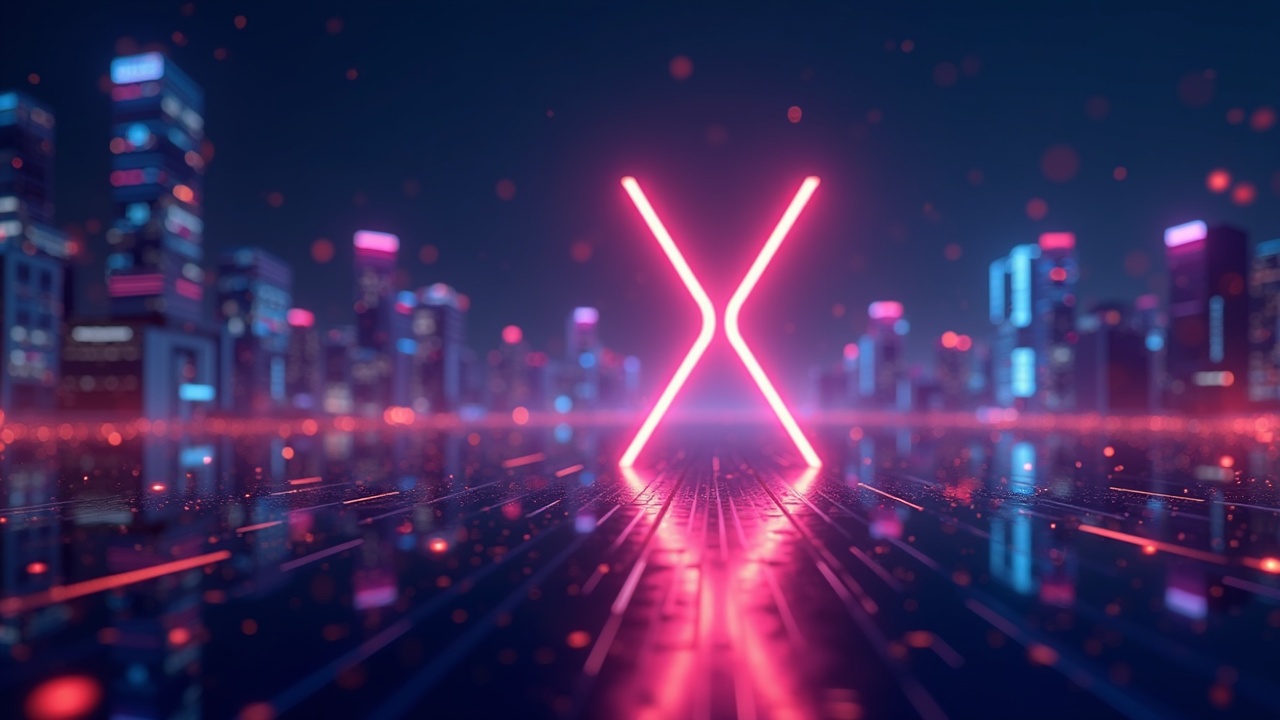 Glowing XRP symbol in a futuristic city with inflow arrows colliding with whale sell blocks, soft digital bokeh background.