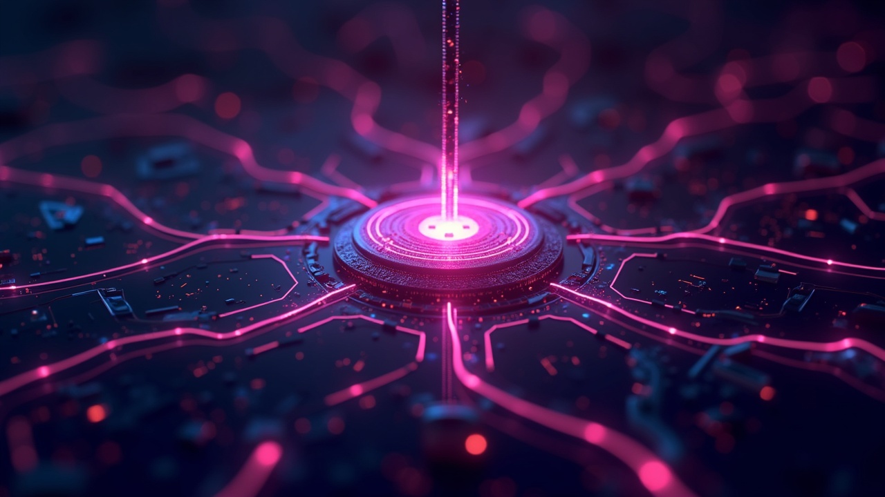 Neon crypto header linking stablecoins and tokenized assets with on-chain settlement, cyberpunk to stability backdrop