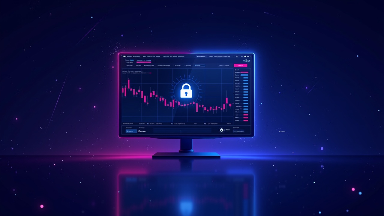Illustration of a privacy-first crypto trading terminal with cross-chain liquidity and Ghost Order MPC.
