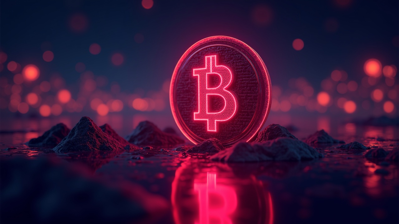 Neon 3D illustration of a glowing USDC coin center, Solana rails in the background, and a TRUMP memecoin nearby