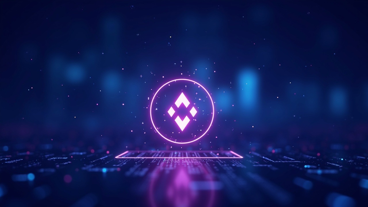 Neon cyber illustration of a fading Binance logo under regulatory scrutiny, with BTC order book tightening and altcoins.