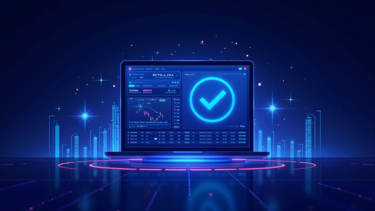Neon crypto scene with a futuristic trading screen, highlighting portfolio-margin upgrades and oil perpetuals surging.