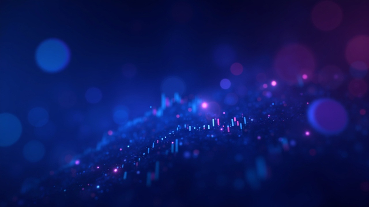 Hyperreal crypto trading terminal with neon blue and purple glow displaying real-time data for regulated futures.