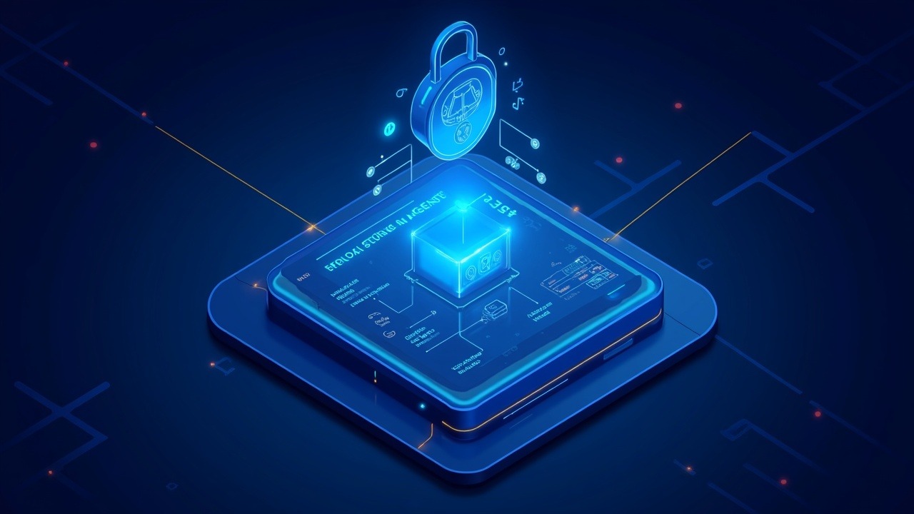 Neon-lit illustration of a secure local wallet layer for AI agents with cross-chain signing and encrypted keys.