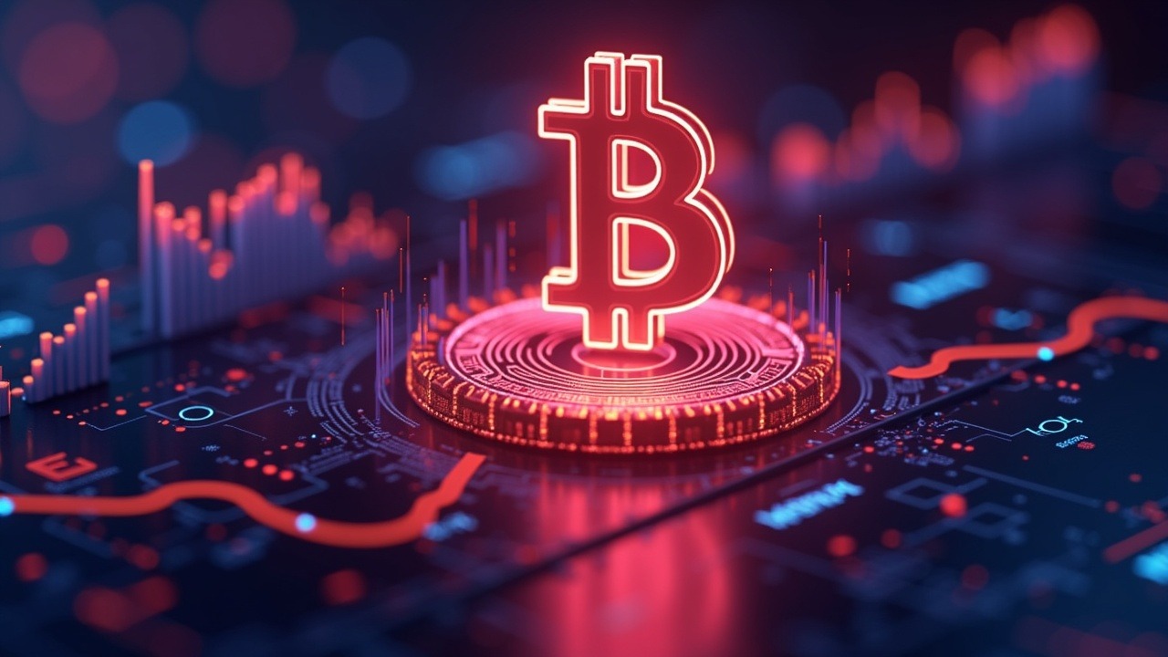 Neon, high-tech crypto scene illustrating STRC IPO funding a 21,021 BTC purchase, with a glowing Bitcoin symbol.