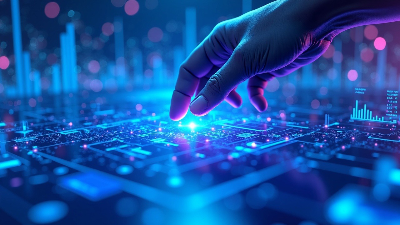 Neon-lit illustration of a regulator above a prediction market with digital event contracts and data streams