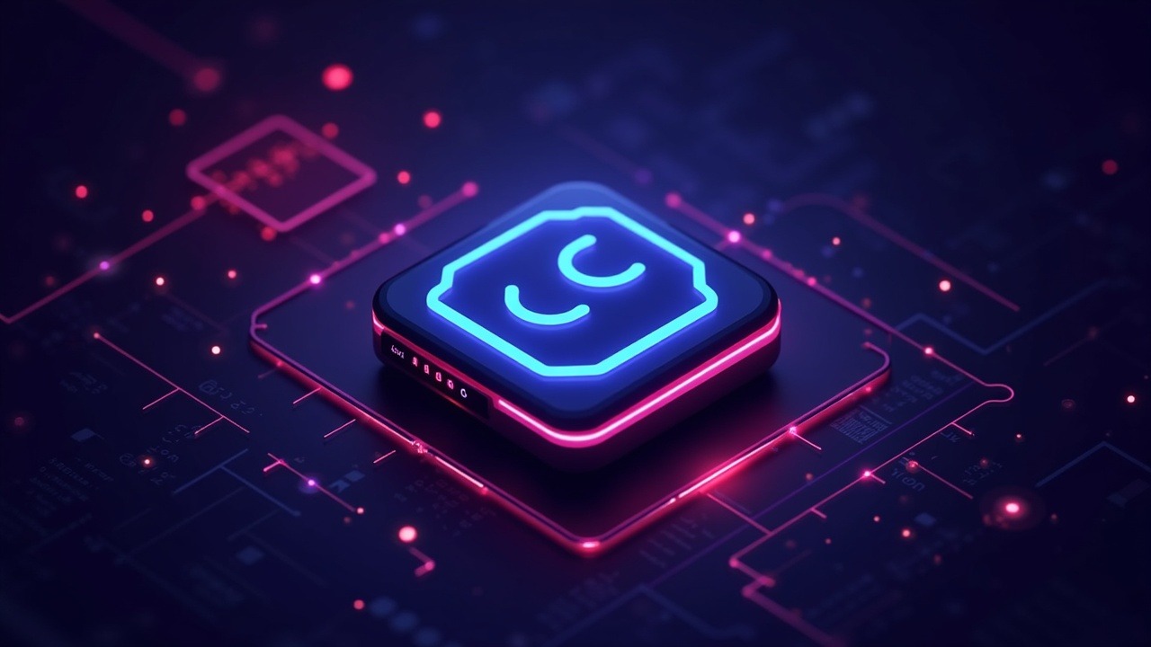 Neon-lit illustration of a SUI token drained by a deprecated rewards contract, with a sleek code panel and digital bokeh.