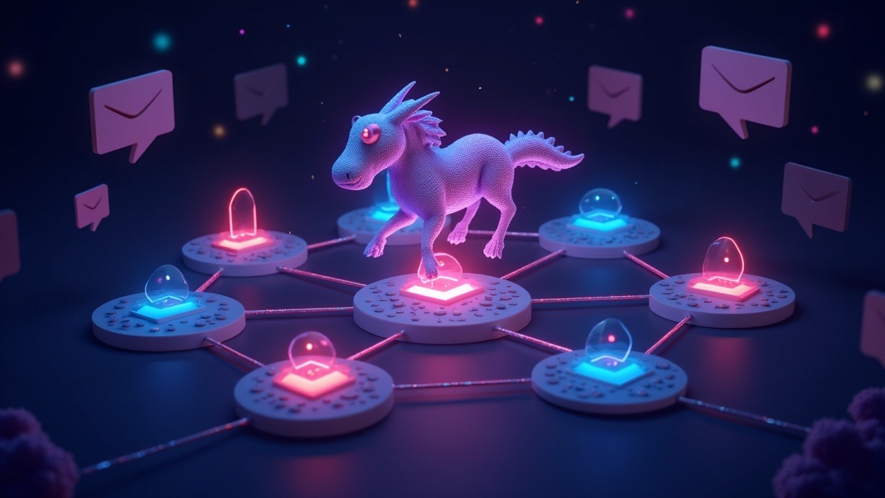 Wallet-linked messaging on a Sui-Walrus network with holographic chat threads and on-chain identity seals