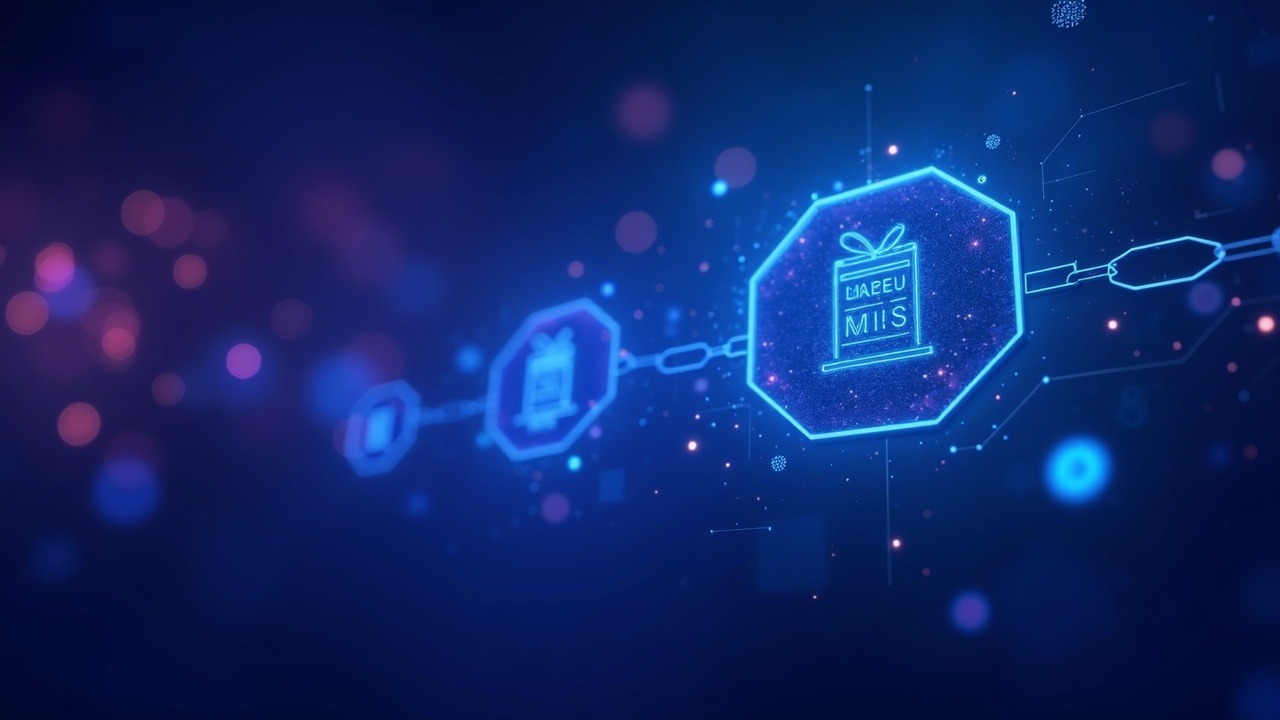 Futuristic scene showing verifiable agent actions with a glowing hash chain and an open-source receipts badge.