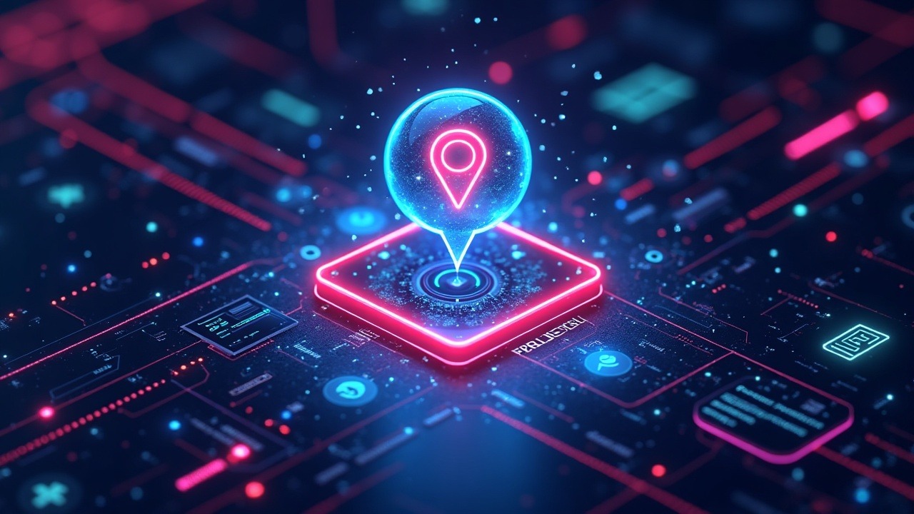 Futuristic neon scene of AI agents connecting Base wallets to DeFi protocols via a central on-chain wallet.