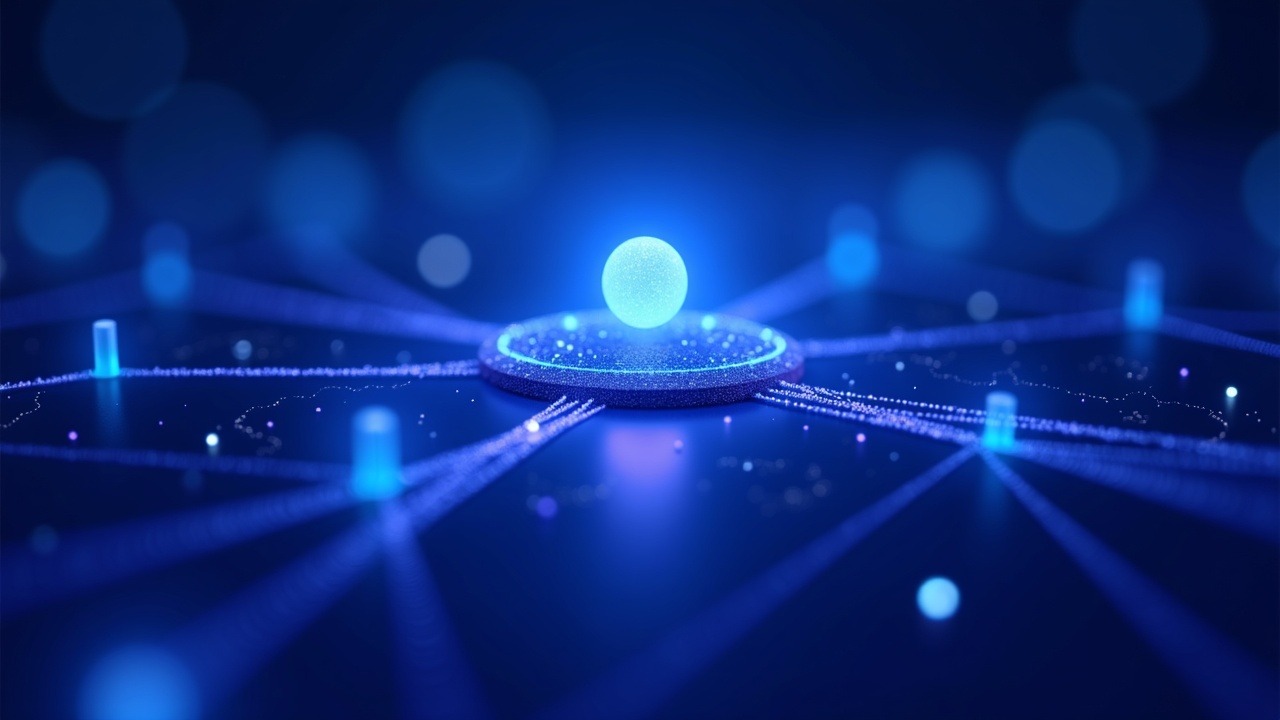 Neon, hyperreal network of intelligent routing with a central intent orb guiding cross-chain swaps across 200 chains.