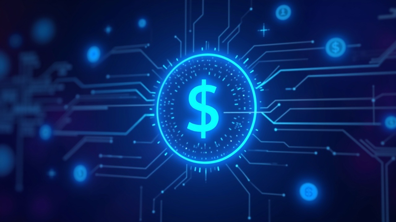 Neon USDC over the NEAR AI Agent Market logo with encrypted glow around private payment paths