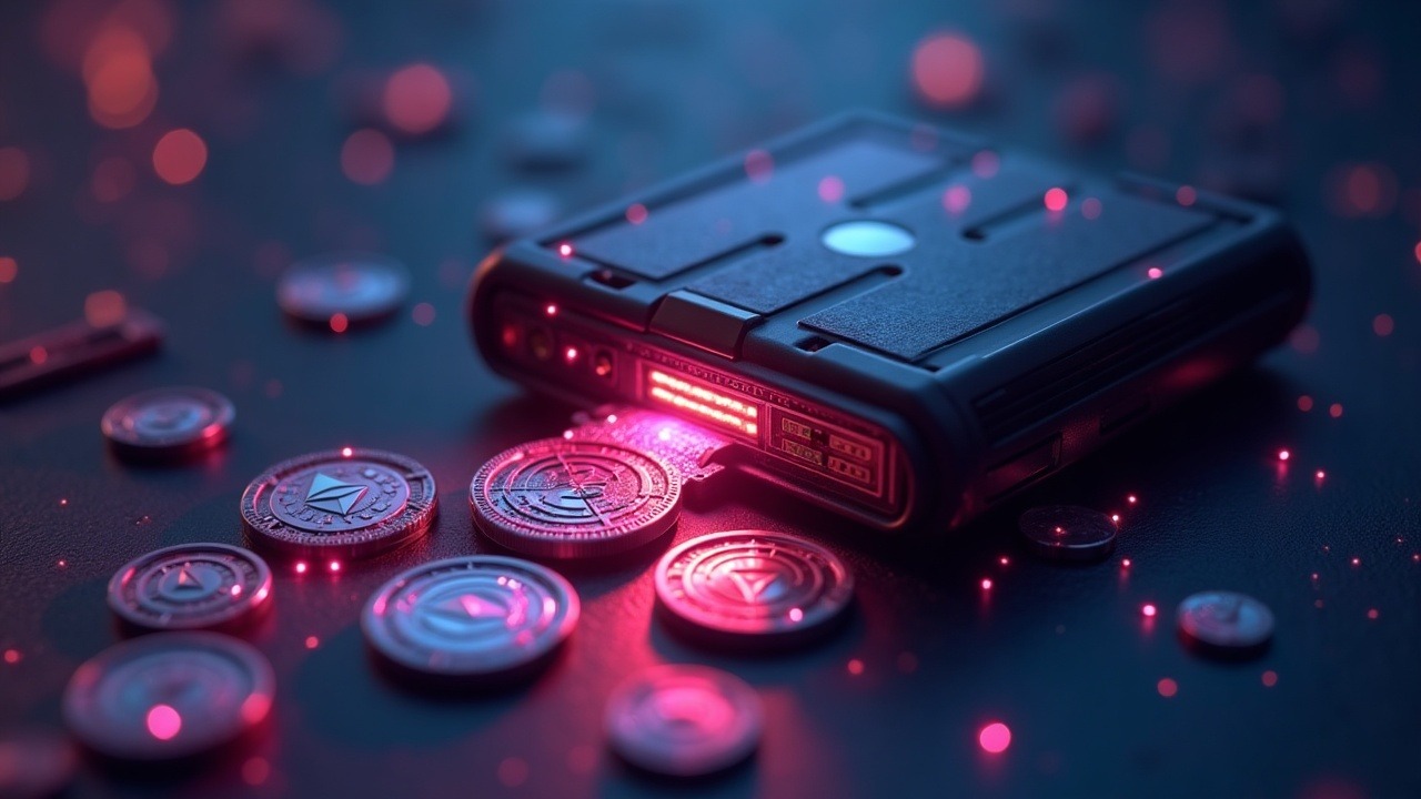 Neon-lit, high-detail illustration of Aztec Connect Router draining assets into a shadowy wallet with Ethereum glow.