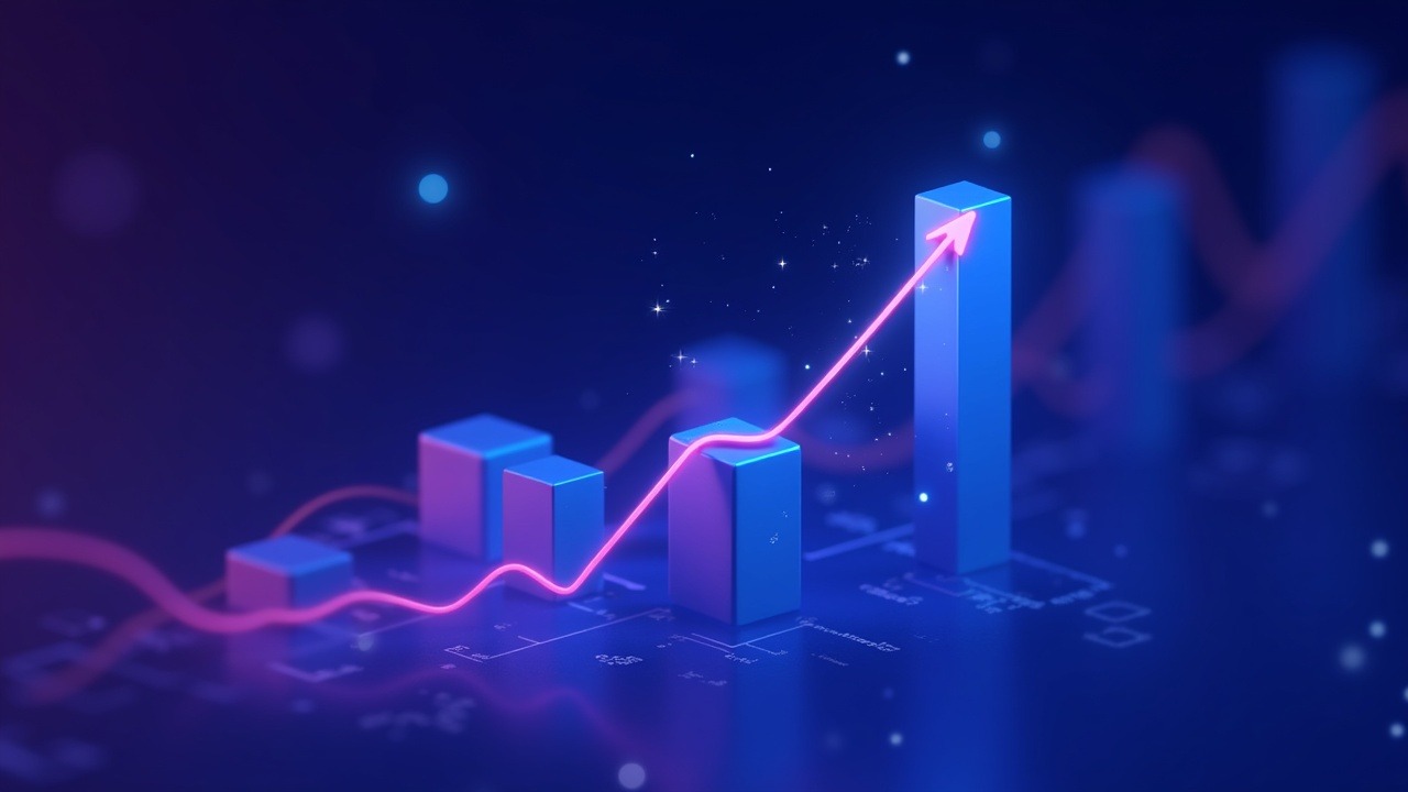 Futuristic illustration of DeXe token surging against Bitcoin with a crisp rising chart and neon visuals.