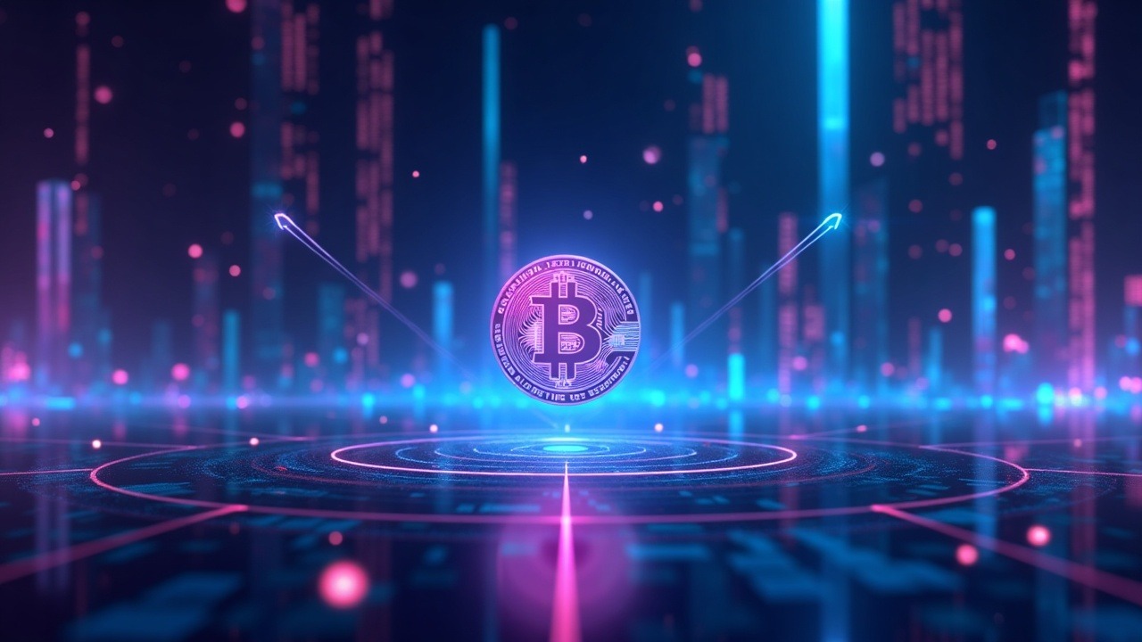 Hyperrealistic illustration of Aerodrome dominating BTC-USD on Base, neon blue glow, sleek DEX interface.