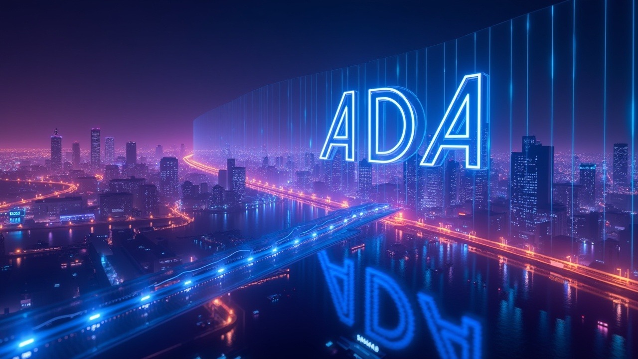 Neon BNB, ADA, and SHIB logos glow with rising price lines over a dark, futuristic altcoin market scene.