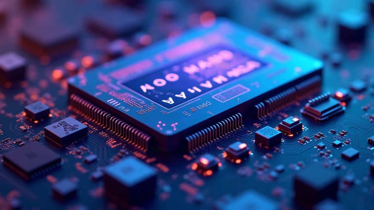 Neon blue and purple Cosmos EVM module illustration with paused validators, subtle 3D depth, and a blurred background.