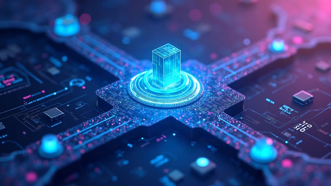 Neon-lit depiction of quantum-safe signatures guarding Sui accounts and the Hashi bridge in a futuristic crypto hub.