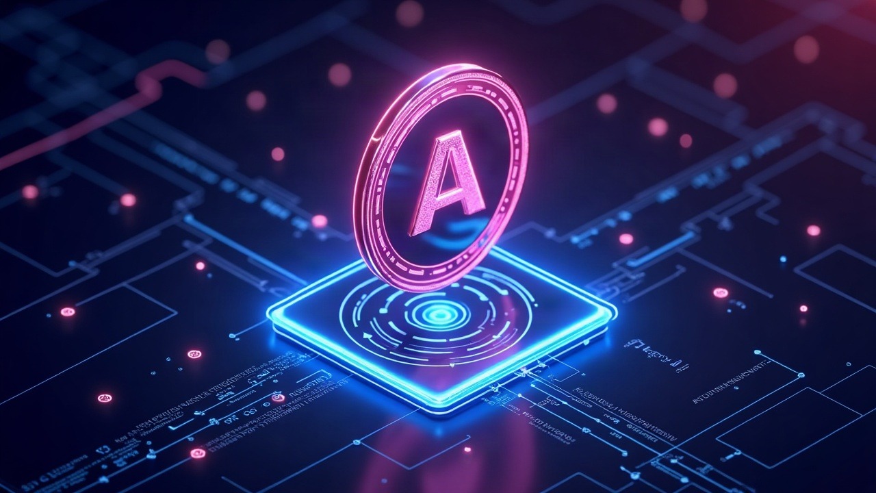 Neon, futuristic Aptos coin with a transparent privacy shield, encrypted data streams, ZK proofs, and visible addresses.