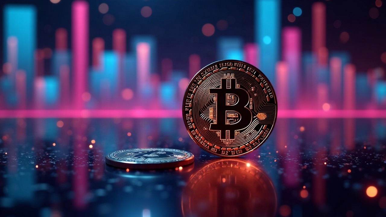 Neon, high-contrast scene of BTC backing USDC on Circle Mint with cirBTC, Morpho, and Arc networks.
