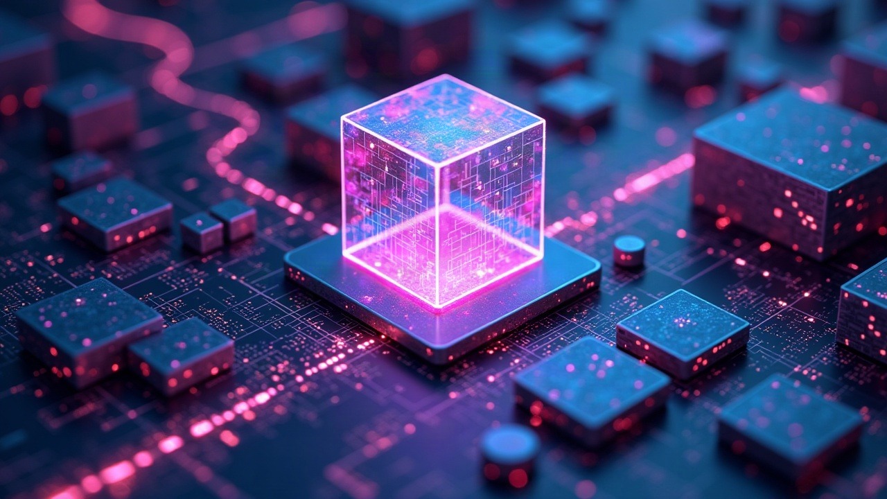 Neon-lit coder surrounded by floating code blocks, Hedera logo, monorepo stacks, and a testnet transaction trail.