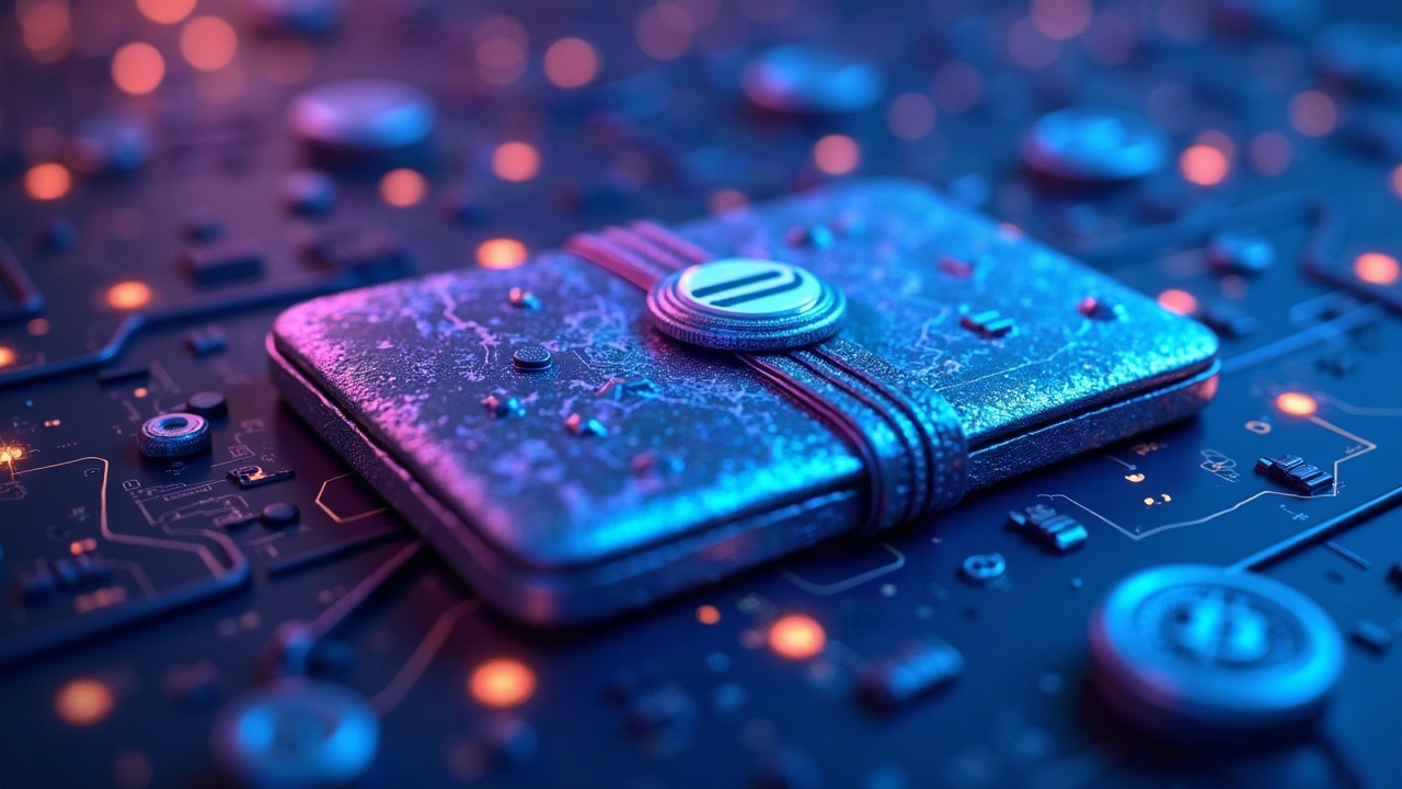 Futuristic crypto artwork showing Liquid Network federation wallet with neon lighting and paused sidechain breach visualization, BTC icons