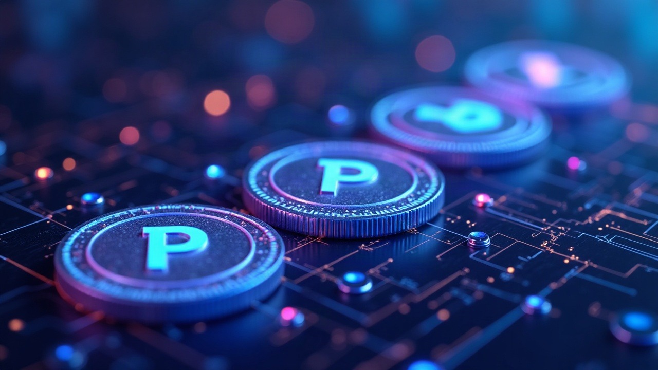 Futuristic Pendle yield tokens split into principal and yield streams amid neon blue/purple glow and on-chain infrastructure