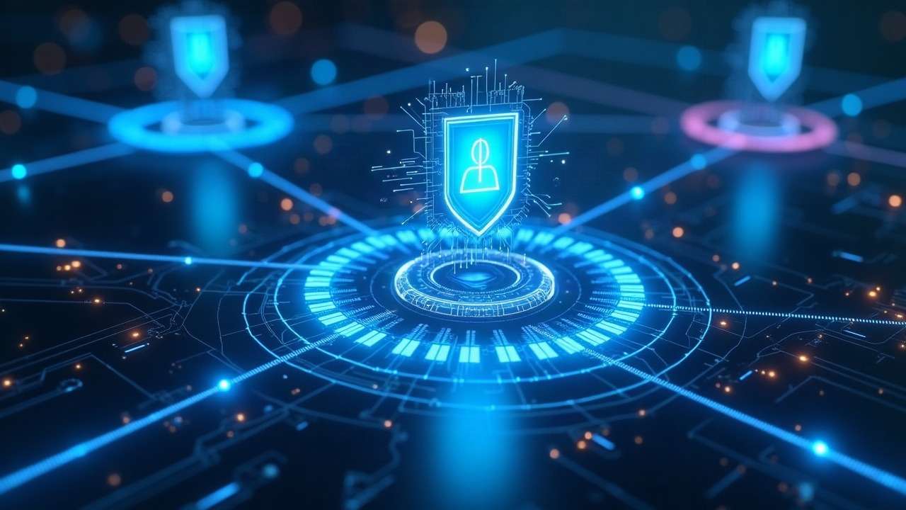 Neon-lit security scene: shielded SlowMist hub defends users as attacker crafts malicious fCash on BNB Chain.