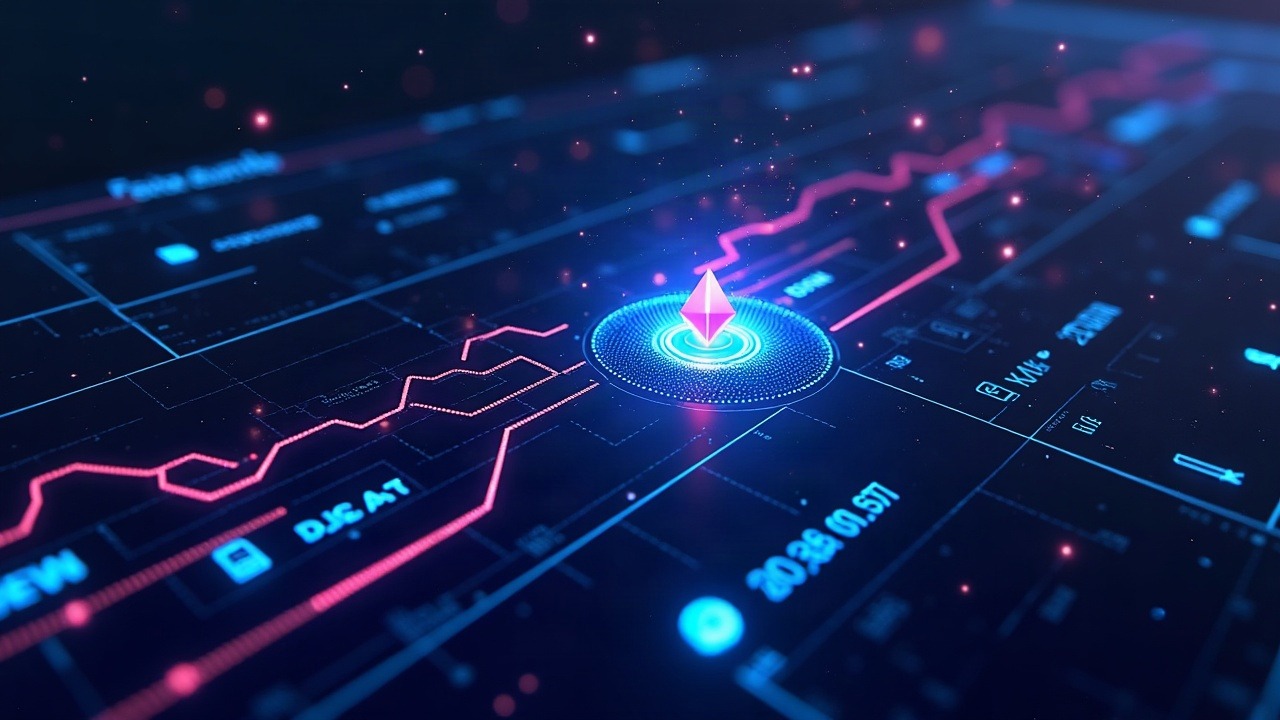 Neon DeFi dashboard showing a rounding error draining ETH from a digital vault.