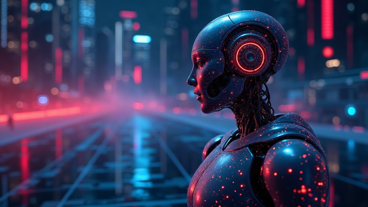Neon-lit AI agent handling on-chain payments in a decentralized, auditable Hedera-like network with spending limits.