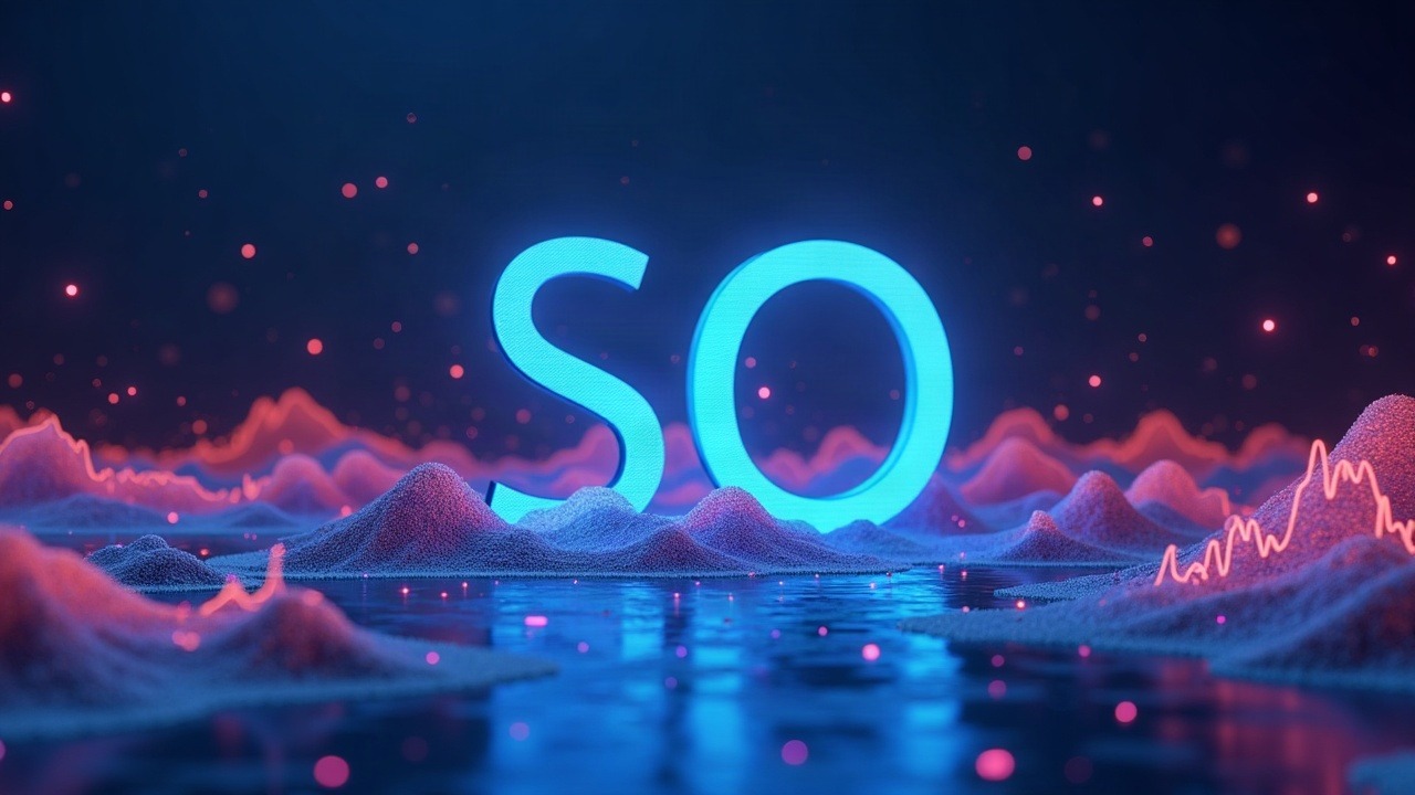 Neon-lit Solana scene with the Solana logo rising over shrinking liquidity and sleek DEX graphs with blue, cyan, and pink glow.
