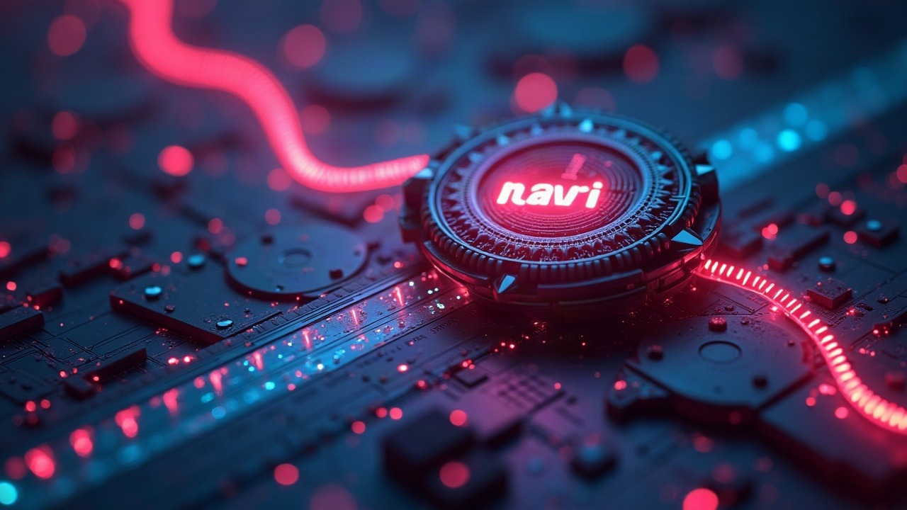 3D render of a neon cross-chain vault bridging Ethereum and Sui, with NAVI USDC Prime tokens flowing into yield streams.
