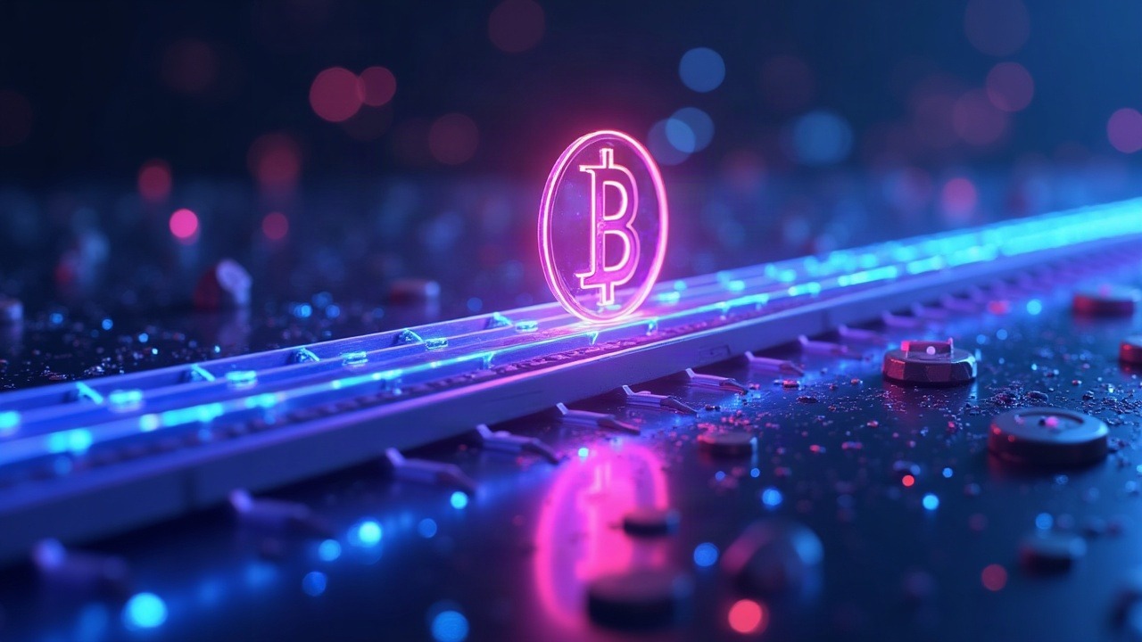 XRPL RLUSD token flows through neon rails toward instant supplier payments over a sleek ledger backdrop.